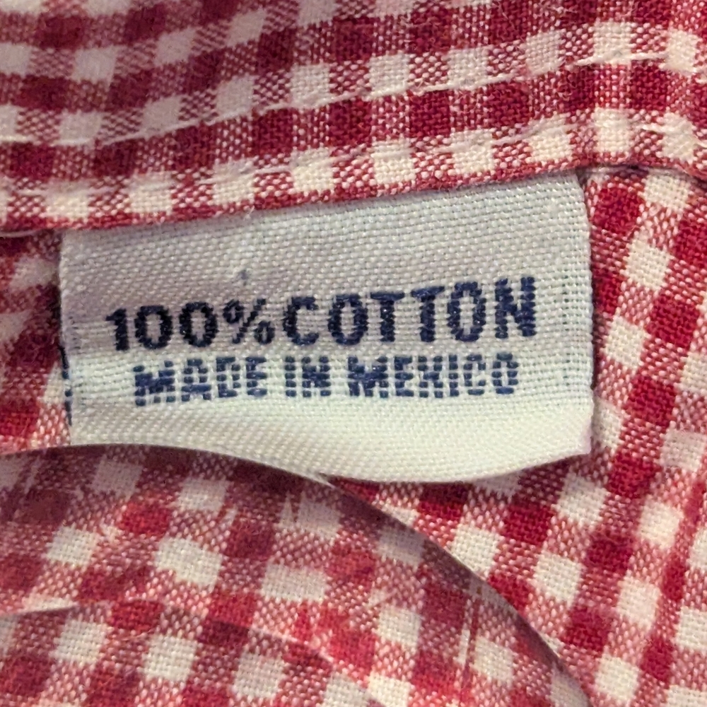 VTG Western Cowboy Cinch Miller Style Red Checkered Gingham SS Shirt Men's XL - Picture 5 of 8